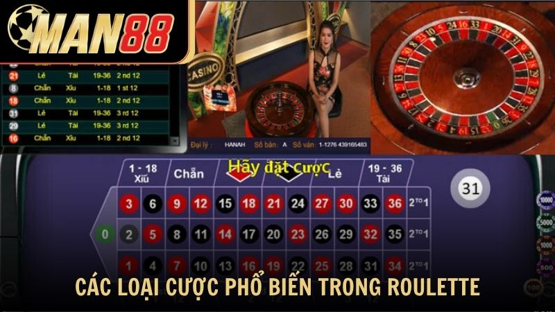 Các loại cược phổ biến trong cách chơi Roulette